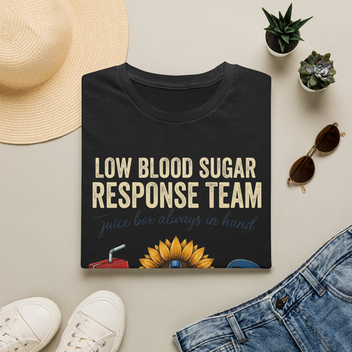 Low Blood Sugar Response Team T-Shirt — “Juice Box Always in Hand” Support Tee