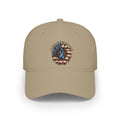 Low Profile Baseball Cap — Support Our Troops Blue Ribbon on American Flag