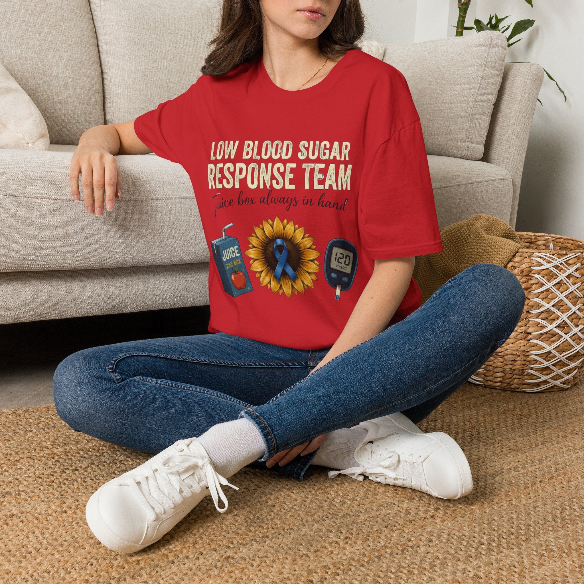 Low Blood Sugar Response Team T‑Shirt — 'Juice Box Always in Hand' Diabetes Awareness Tee