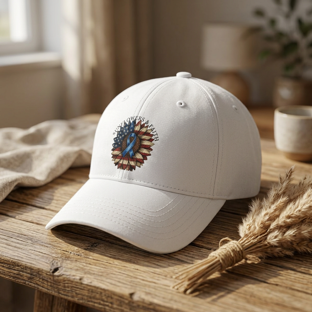 American Blue Ribbon, Sunflower Low Profile Ball Cap - Diabetes support