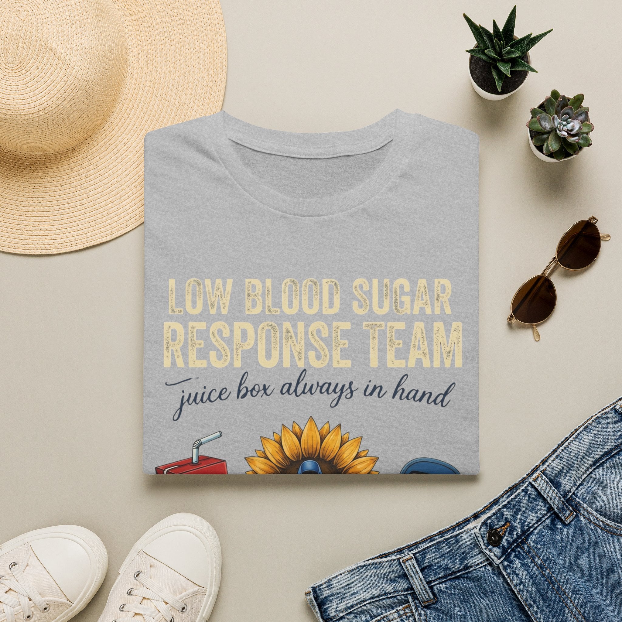 Low Blood Sugar Response Team T-Shirt — “Juice Box Always in Hand” Support Tee