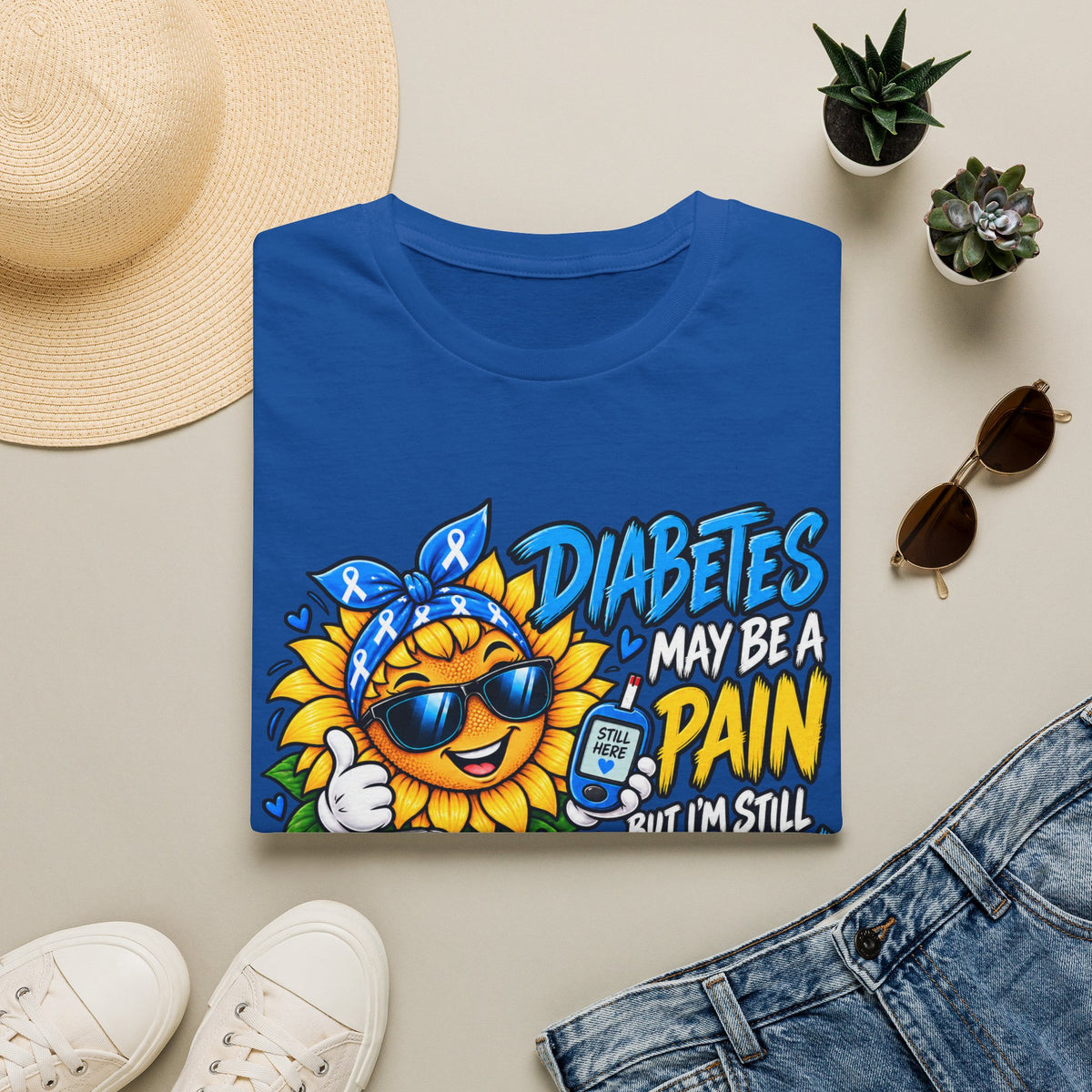 Diabetes May Be a Pain T-Shirt — Sunny Sunflower Diabetes Awareness Tee