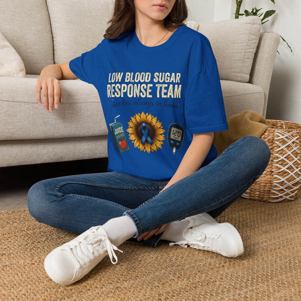 Low Blood Sugar Response Team T‑Shirt — 'Juice Box Always in Hand' Diabetes Awareness Tee
