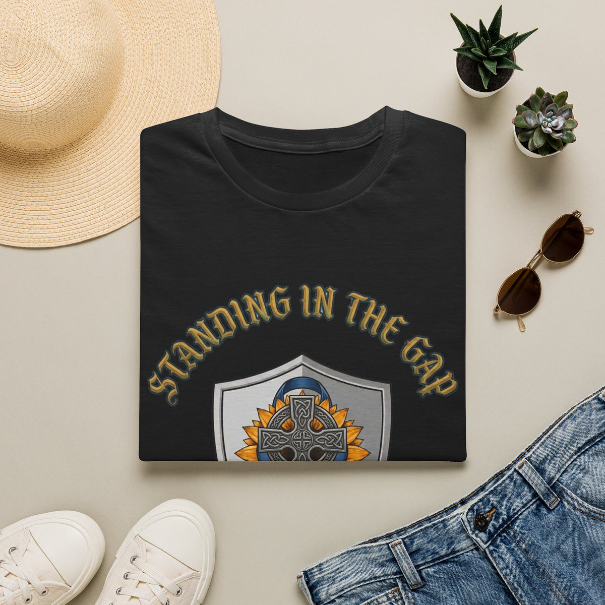 Standing in the Gap Shield T-Shirt — Faith/Diabetes Support