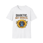 Diabetic Not Broken T-Shirt — Sunflower & Blue Ribbon Diabetes Awareness Tee
