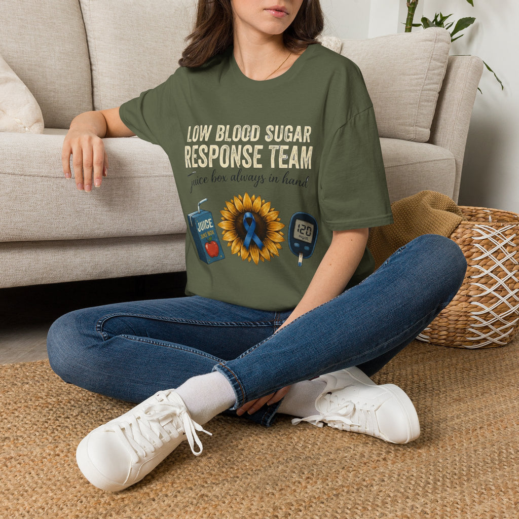 Low Blood Sugar Response Team T‑Shirt — 'Juice Box Always in Hand' Diabetes Awareness Tee